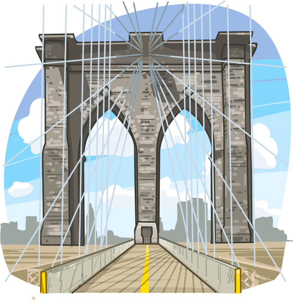 A Cartoon Of A Bridge