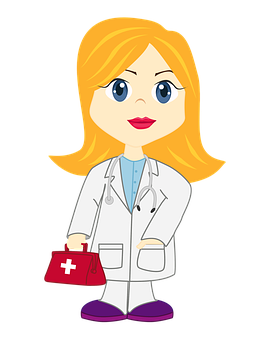 A Cartoon Of A Woman Doctor