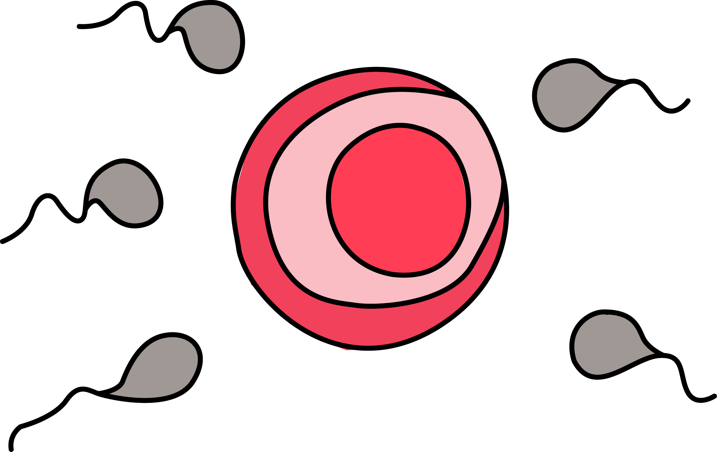 A Red Circle With Grey And White Dots