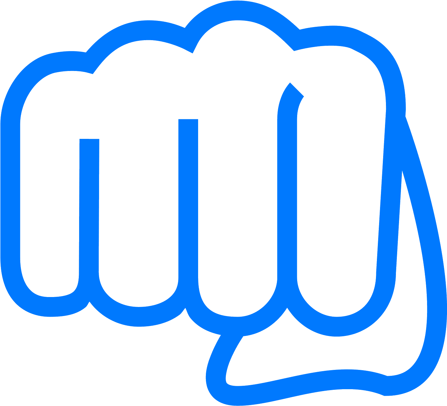 A Blue Fist With Black Background