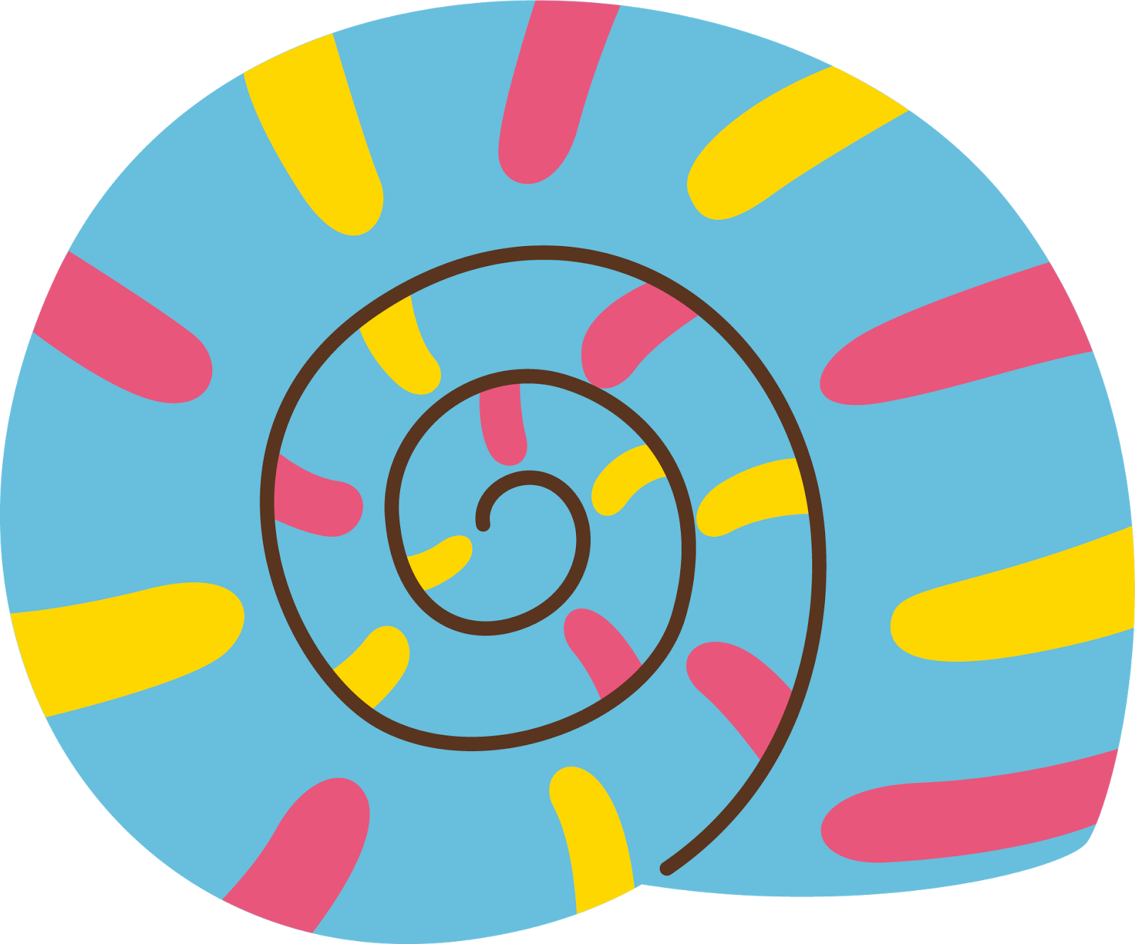 A Blue And Pink Spiral With Yellow And Pink Stripes