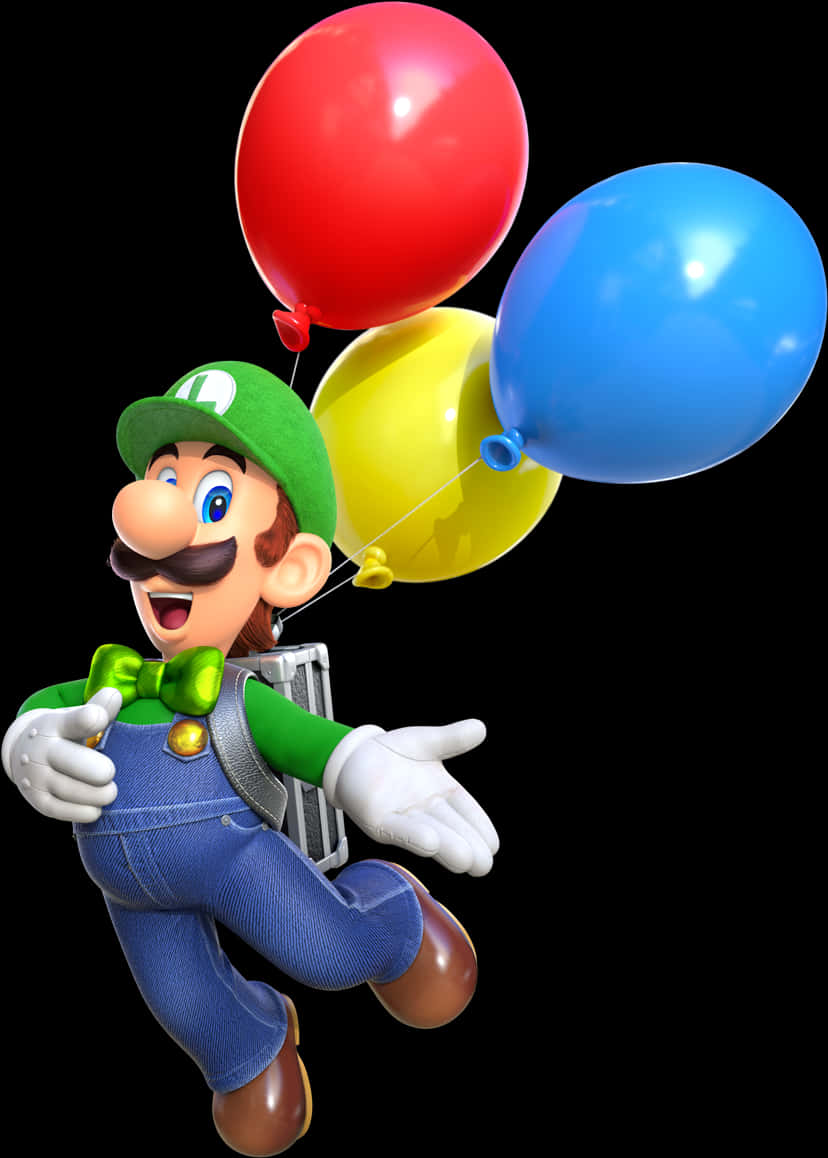 A Cartoon Character Holding Balloons