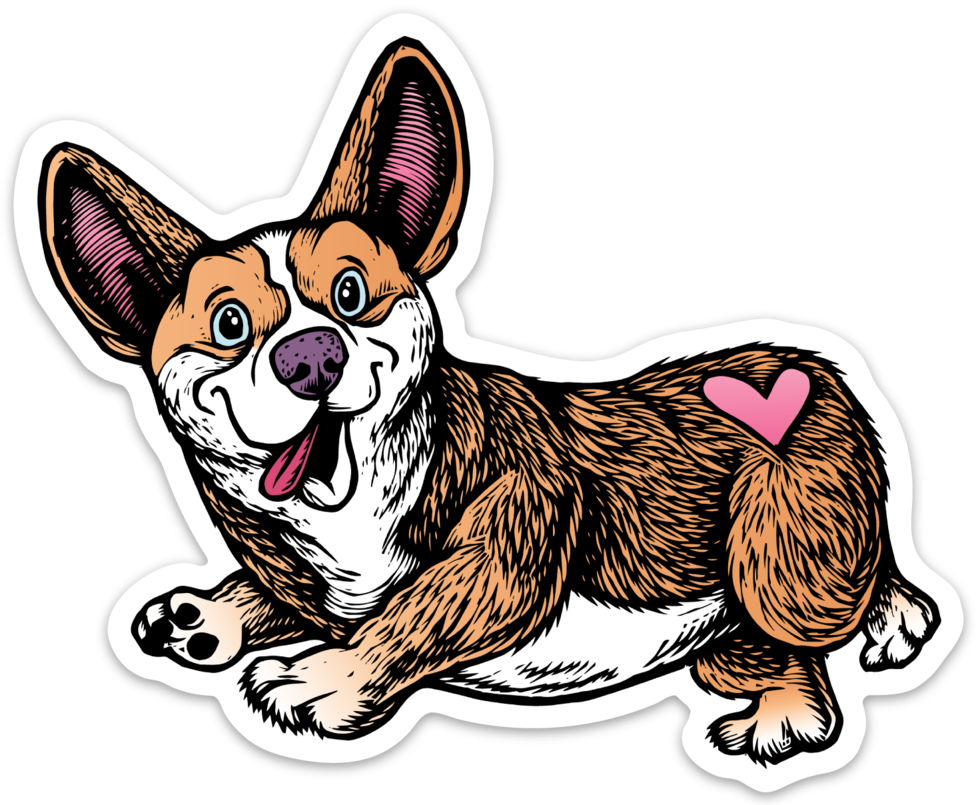 A Cartoon Of A Dog With A Heart On Its Back