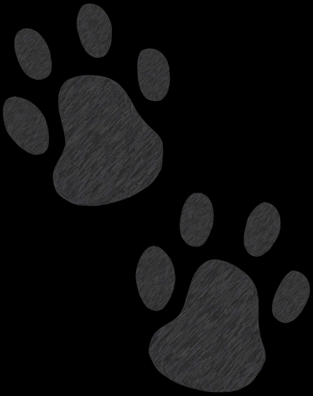 A Pair Of Paw Prints On A Black Background