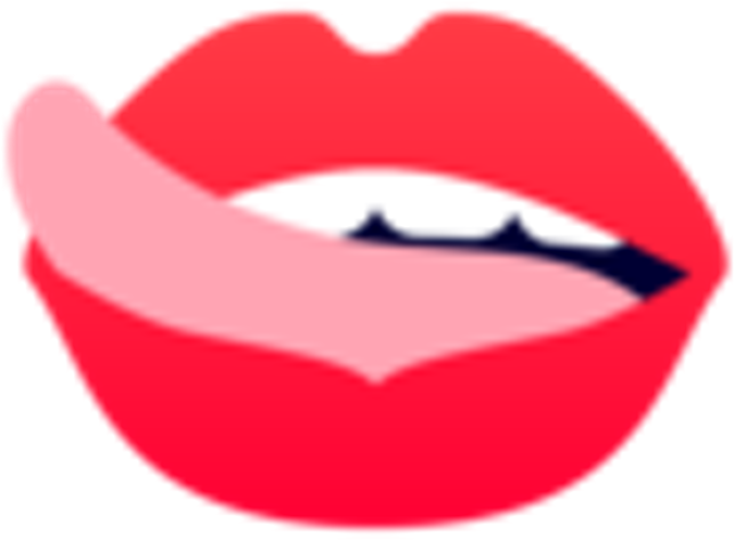 A Red Lips With A Tongue Sticking Out