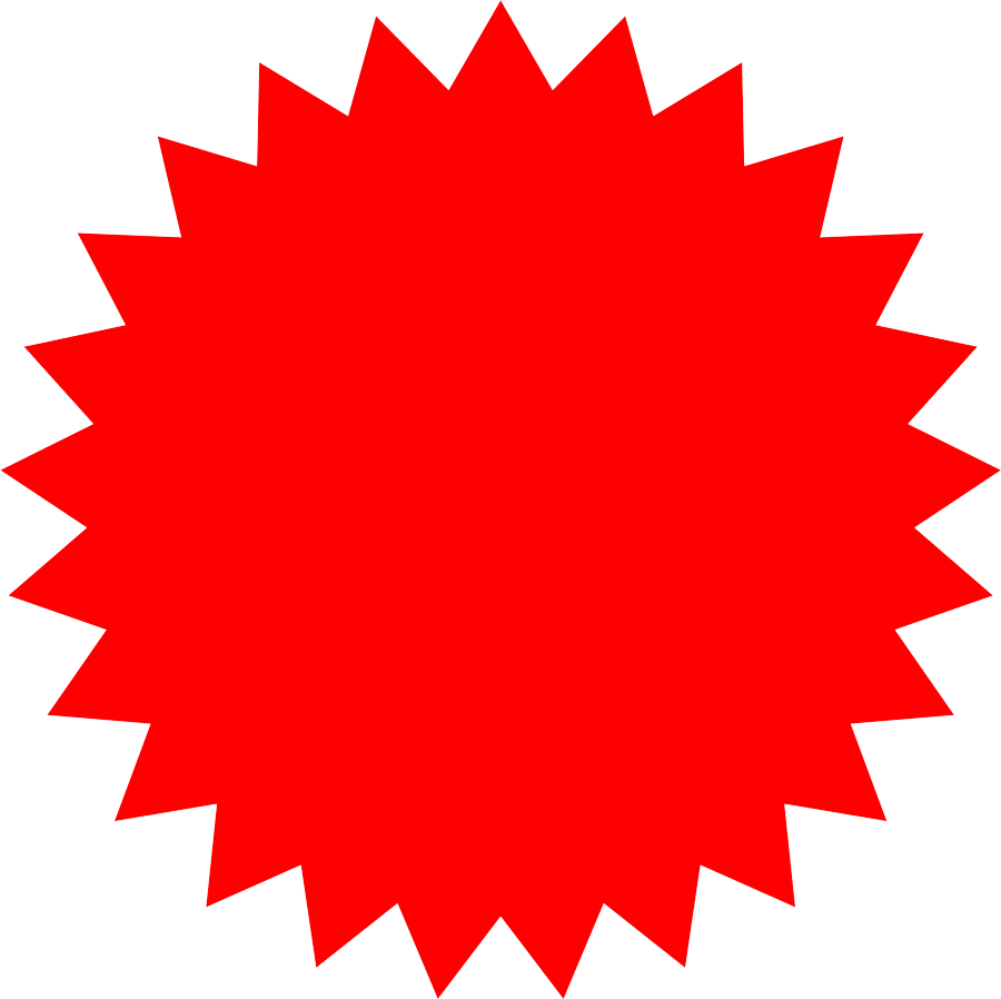 A Red Starburst With Black Background