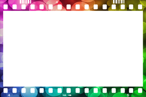 A Colorful Film Strip With Black Border