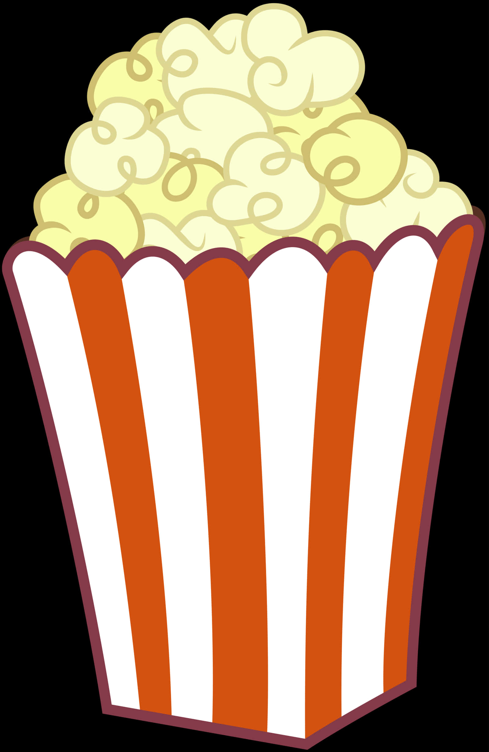 A Cartoon Of Popcorn In A Striped Container