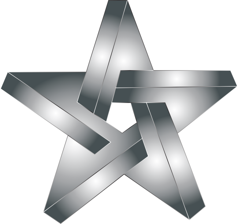 A Silver Star With A Black Background