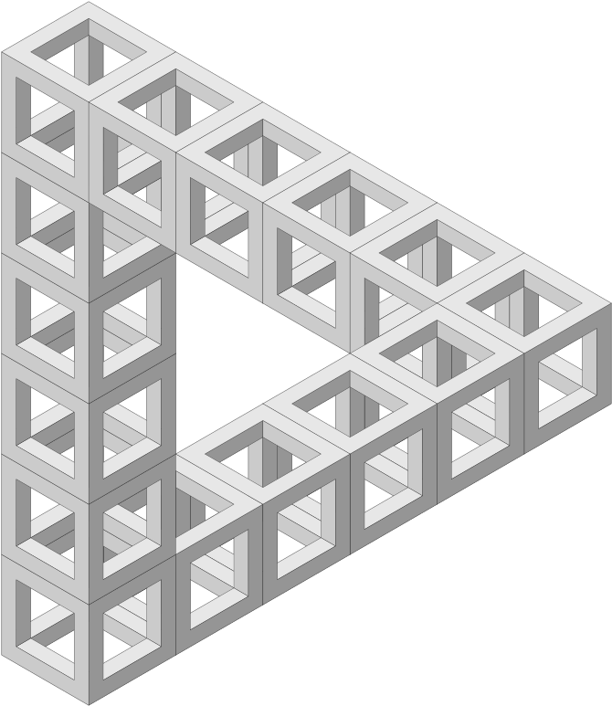A White Triangle With Squares