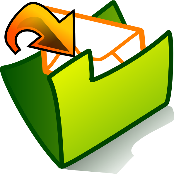 A Green Folder With An Orange Arrow