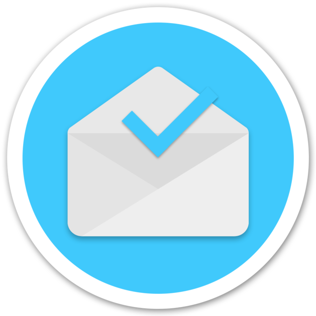 A Blue Circle With A White Envelope With A Check Mark