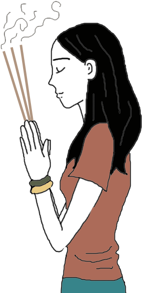 A Cartoon Of A Woman Holding Sticks