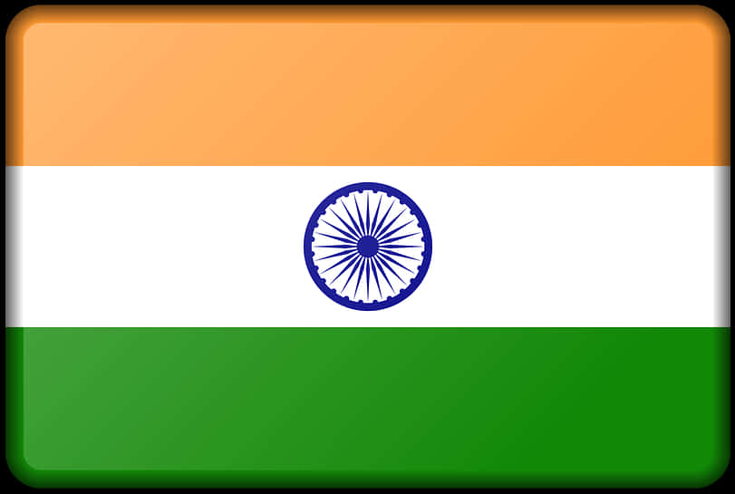 A Flag Of India With A Blue Circle In The Middle