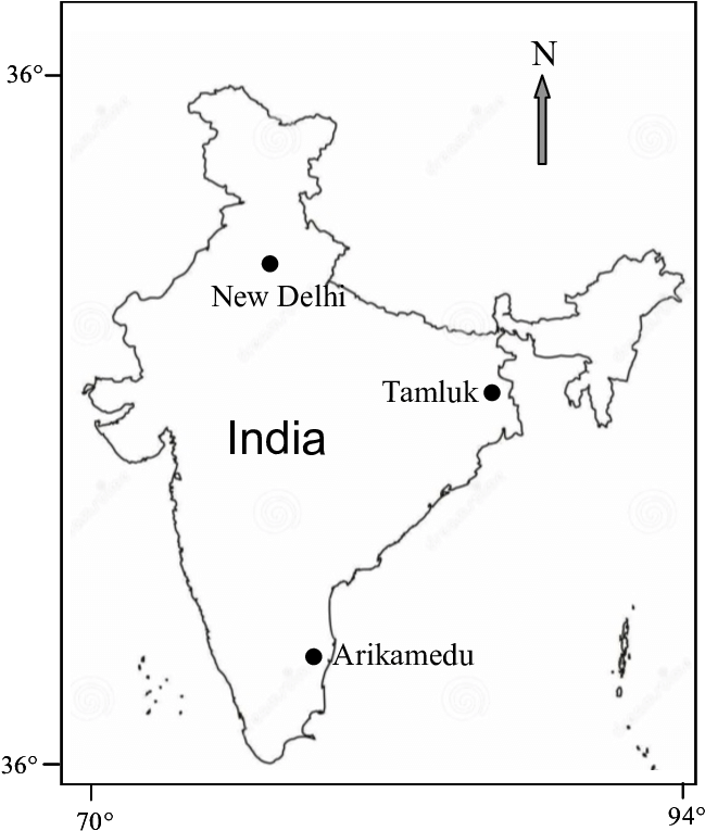 A Map Of India With Black Text
