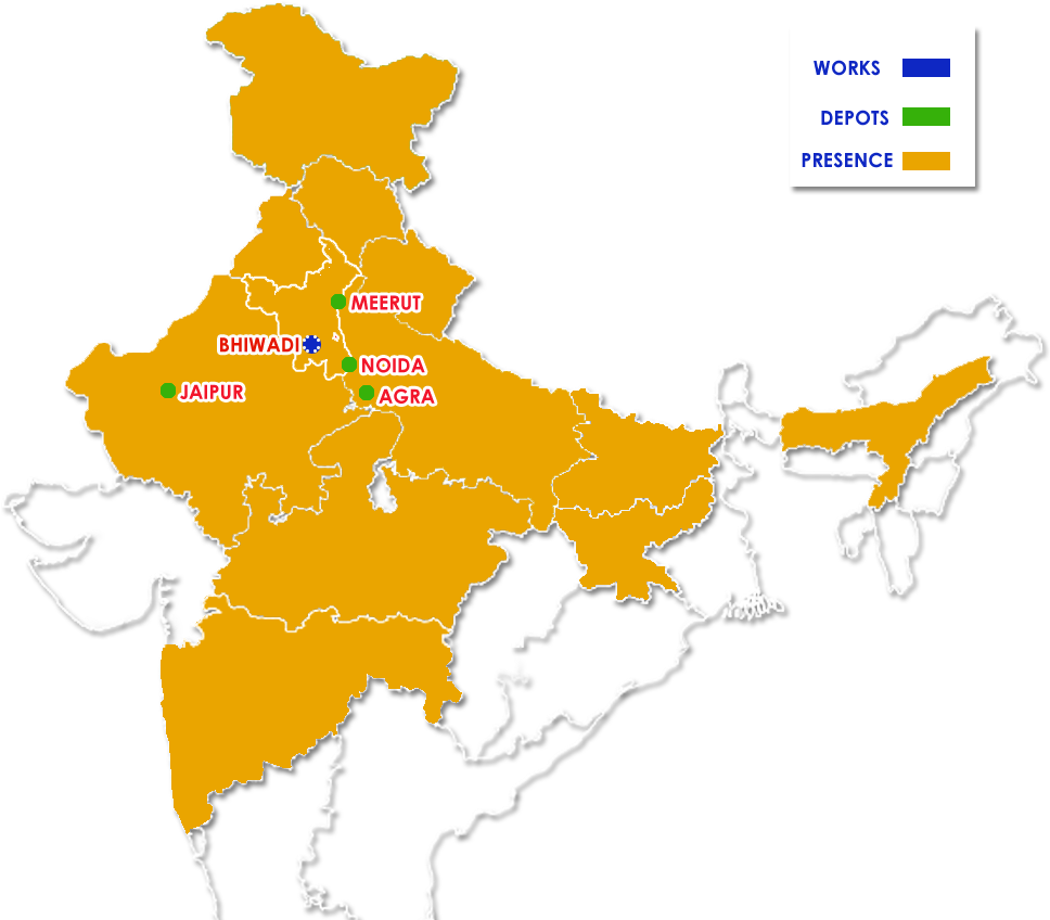 A Map Of India With Orange And White Lines
