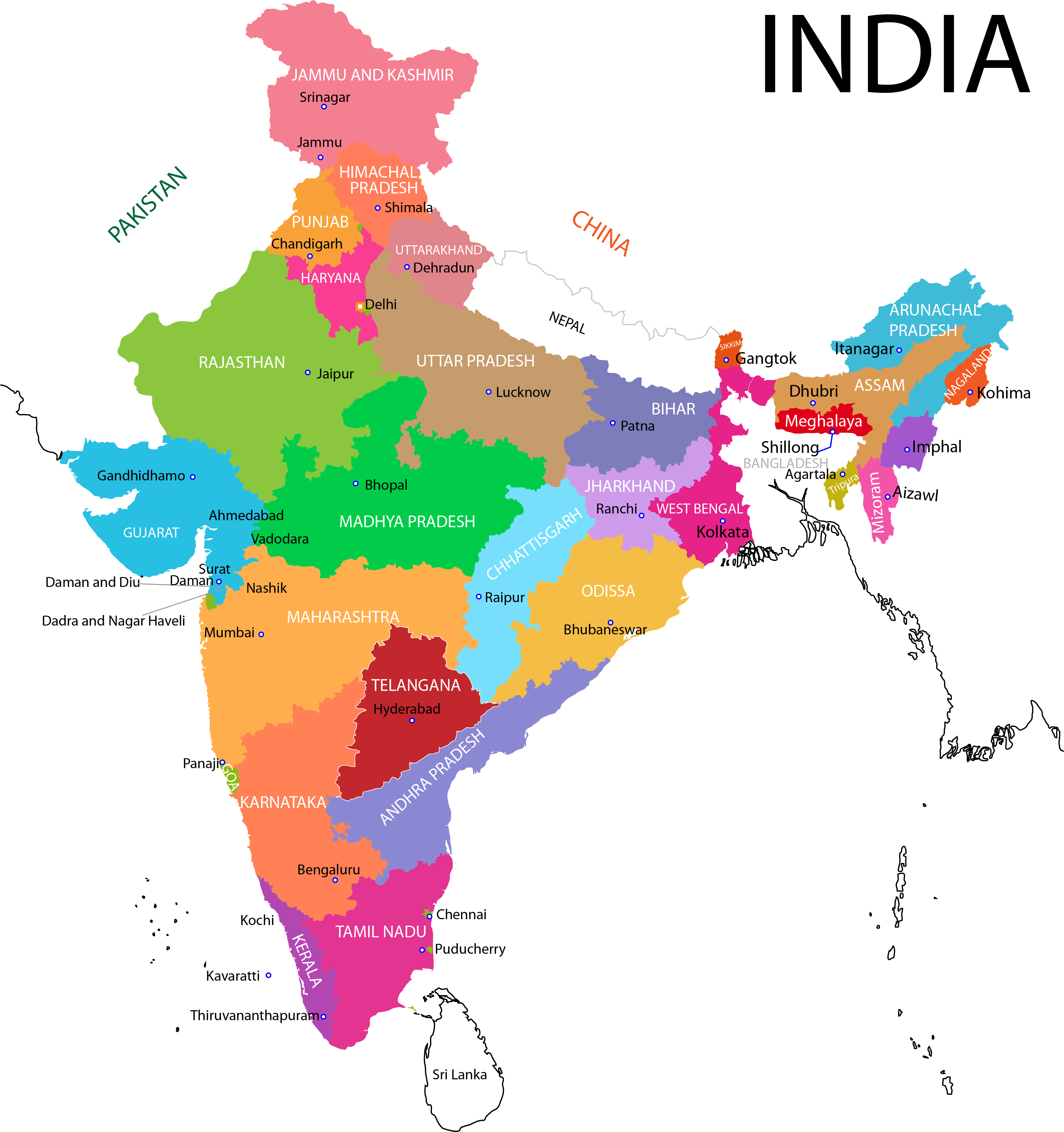 India Map Png Background Image - Bikaner In India Map, Transparent Png