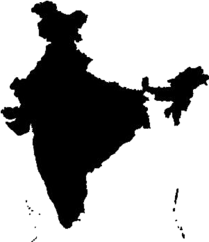 A Map Of India With White Lines