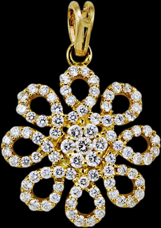 A Gold Pendant With Diamonds