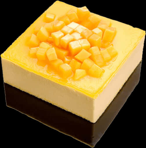 A Yellow Square With Fruit On Top