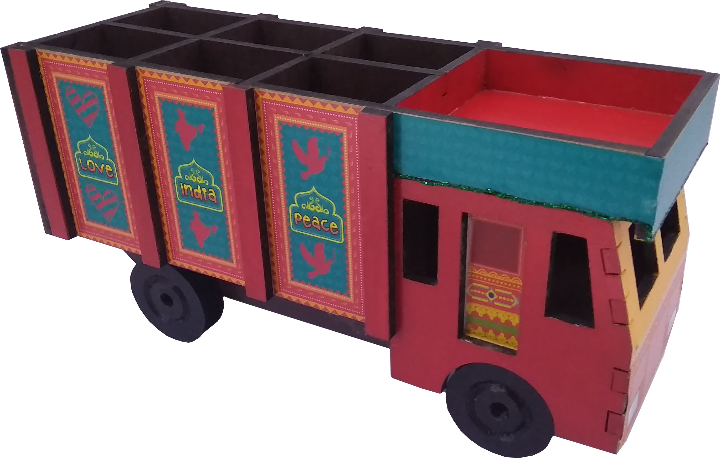 A Red And Blue Toy Truck