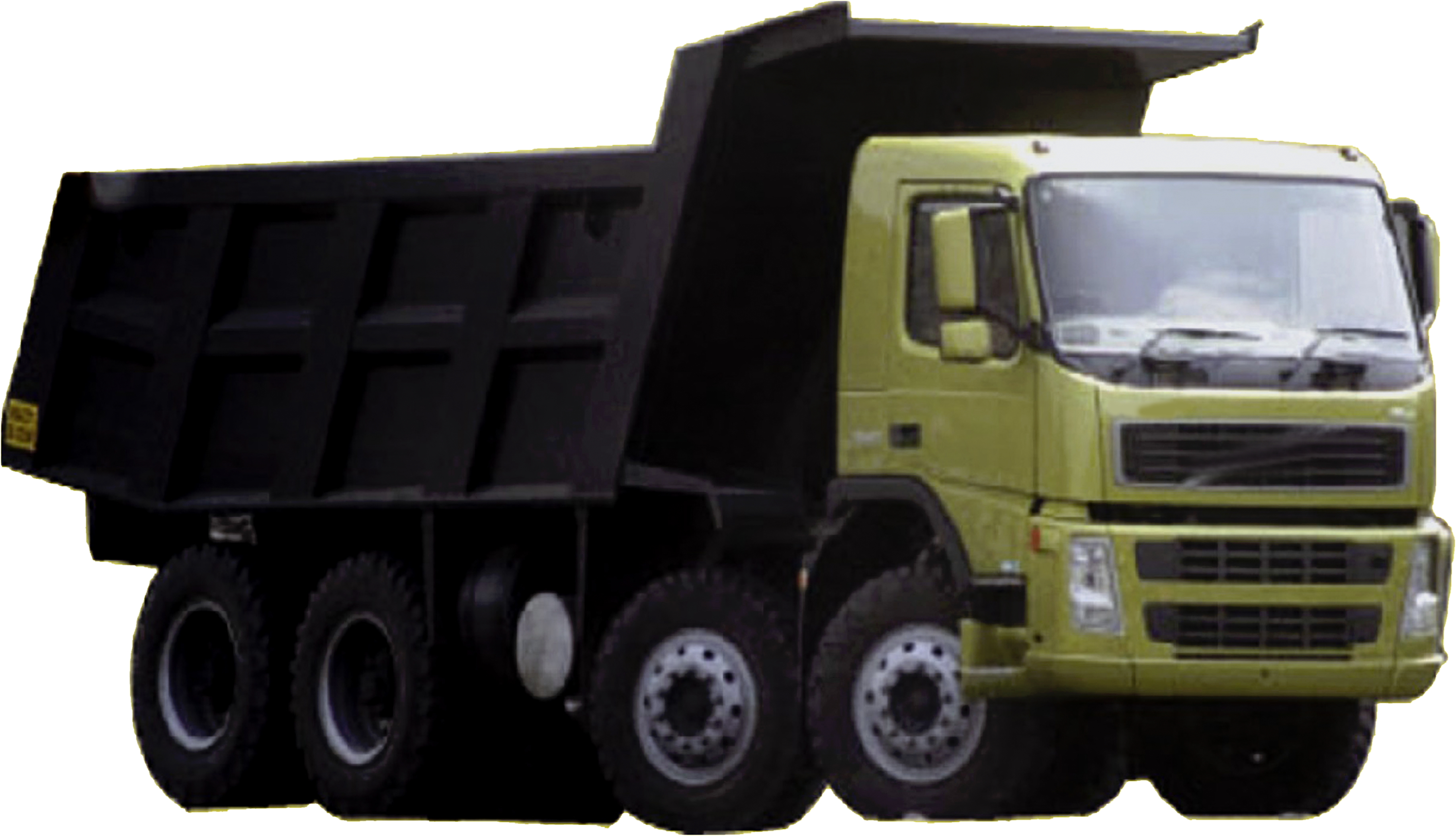 A Green Dump Truck With A Black Background