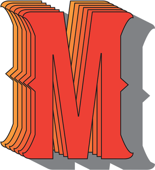 A Red And Orange Letter M