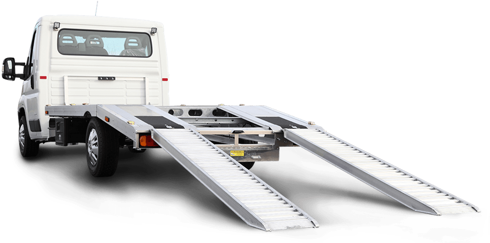 A White Truck With A Ramp