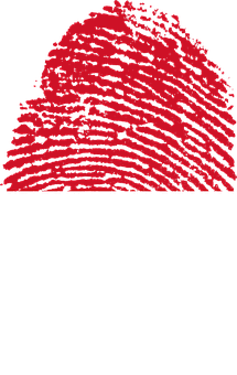 A Fingerprint With Red And White Stripes