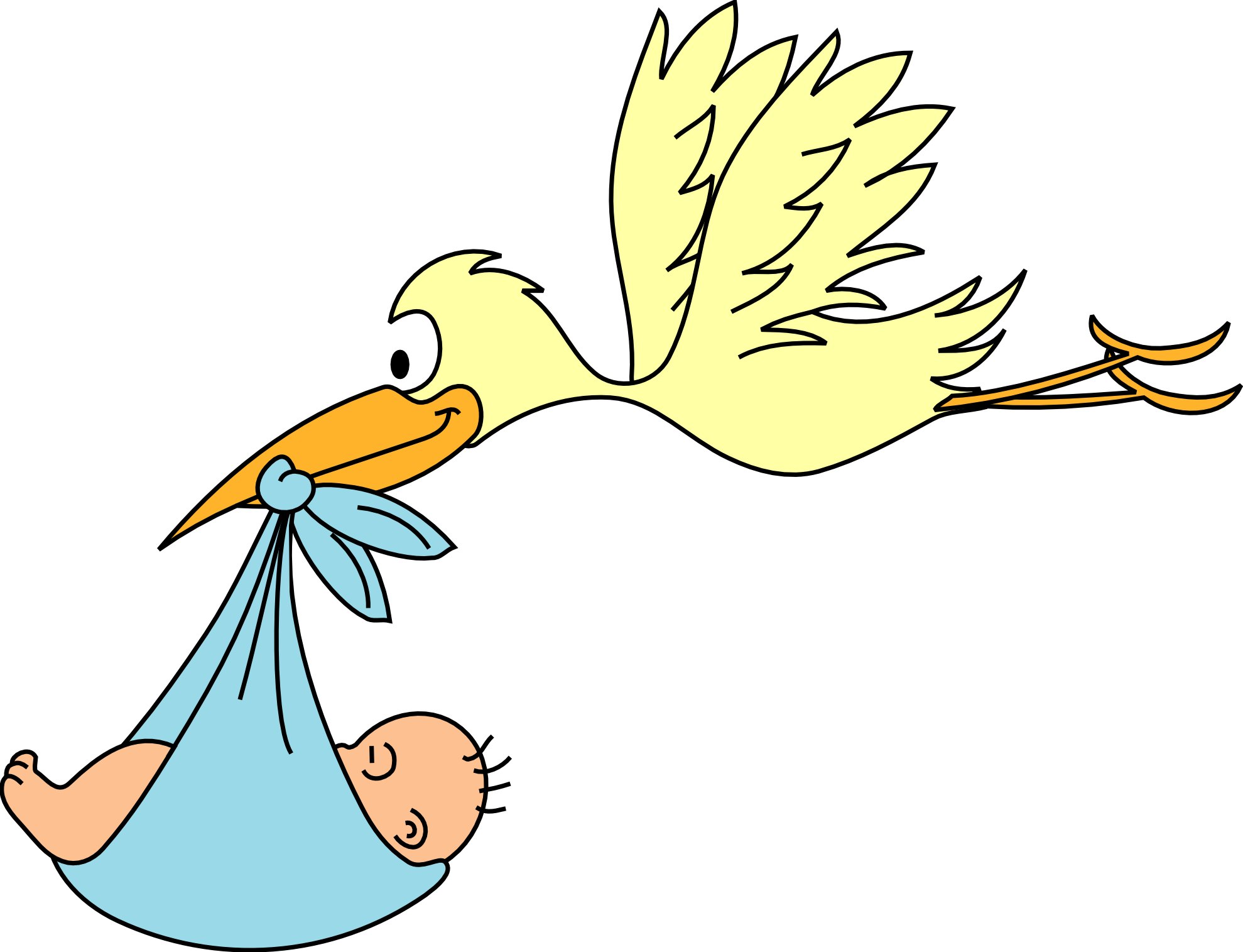 A Cartoon Of A Bird Carrying A Baby