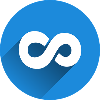 A White Infinity Symbol In A Blue Circle