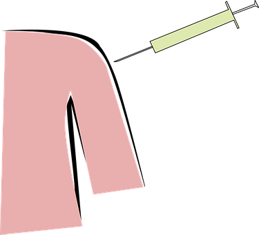 A Syringe Being Held By A Person's Arm