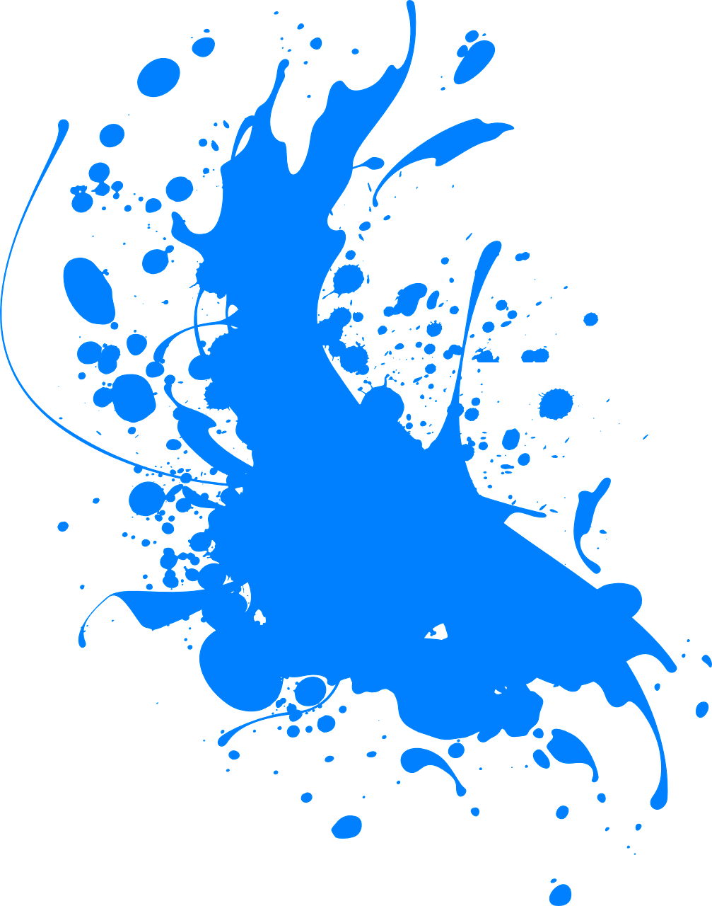 A Blue Paint Splatter On A Black Background
