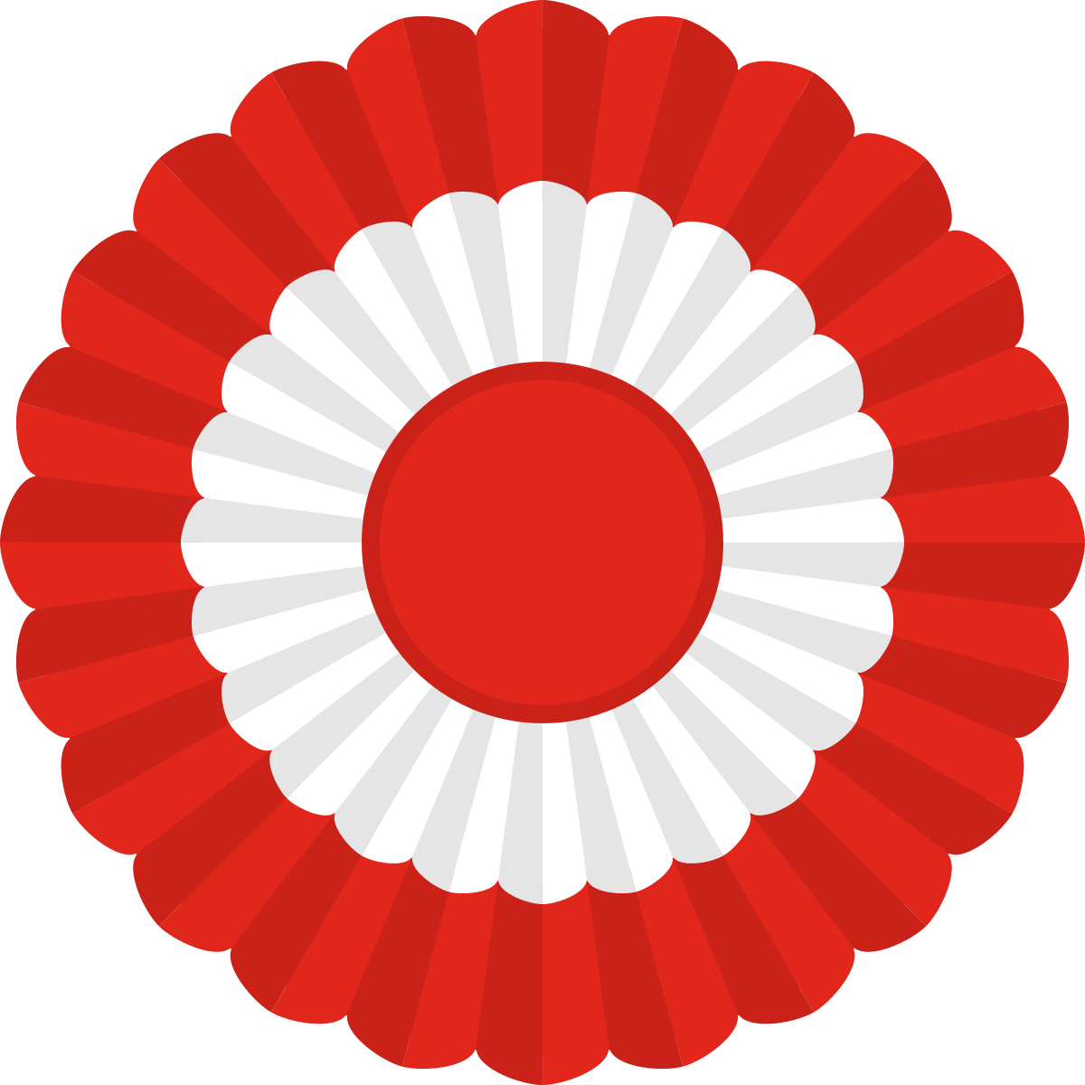 A Red And White Circle With White Center