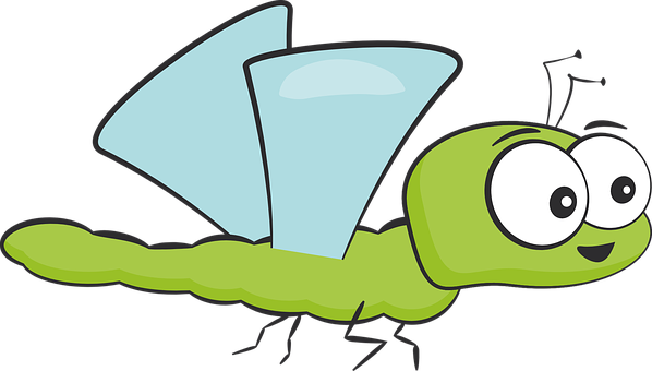 A Cartoon Of A Green Bug