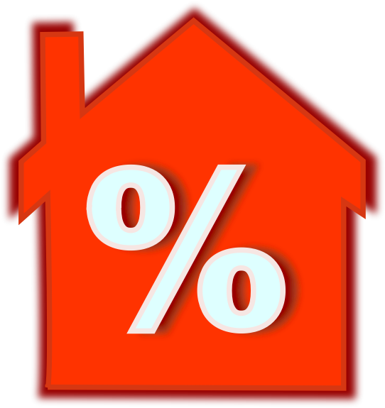 A Red House With A Percent Sign