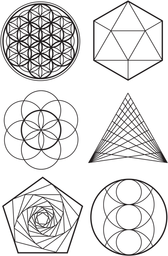 A Group Of Black Geometric Shapes