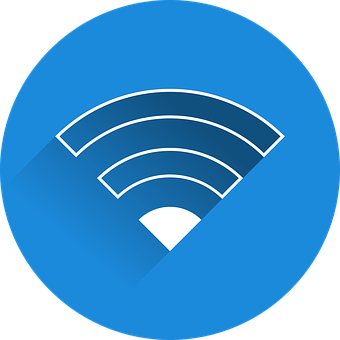 A Blue Circle With A Wifi Symbol