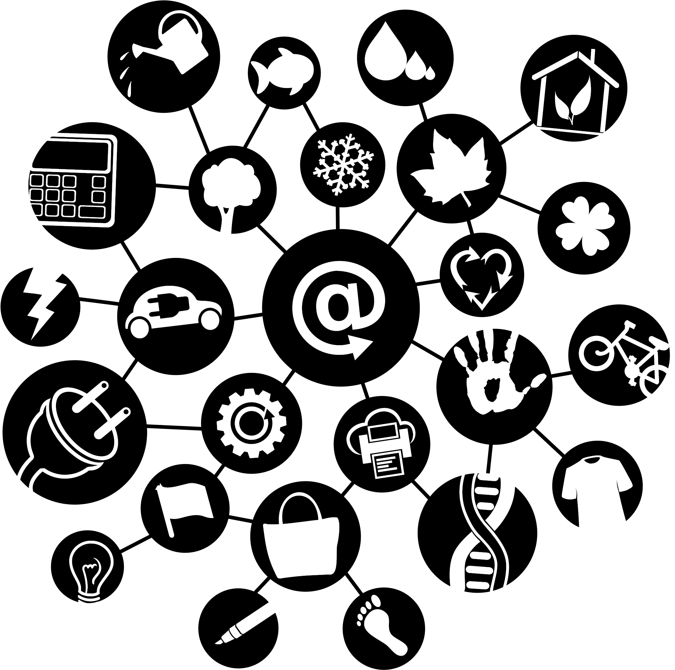 A Group Of White Icons On A Black Background
