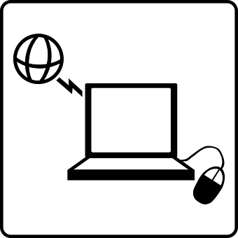A Computer Screen With A Mouse And A Globe