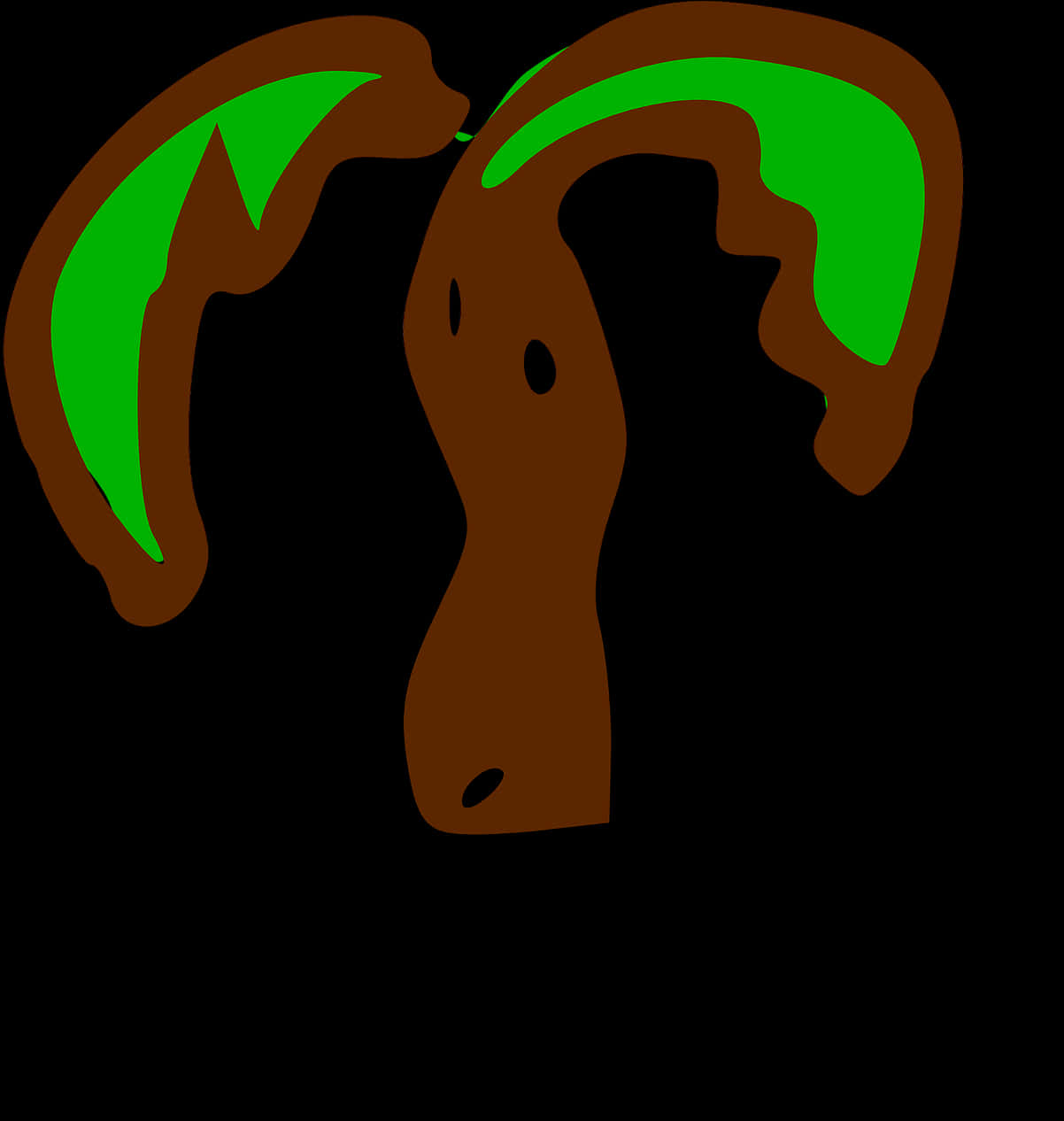Intertwined Palm Trees Illustration