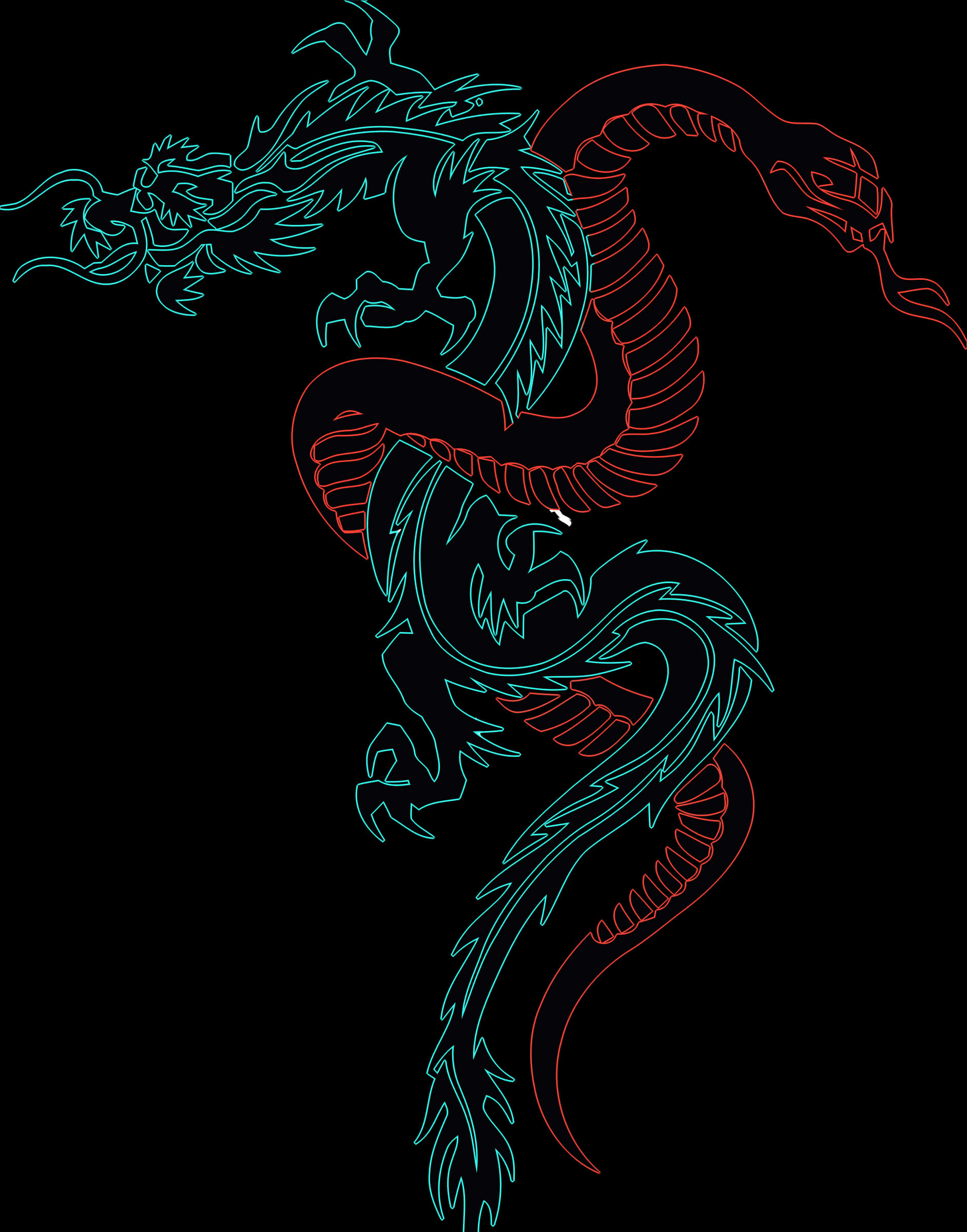 Intertwined Snake And Dragon Tattoo
