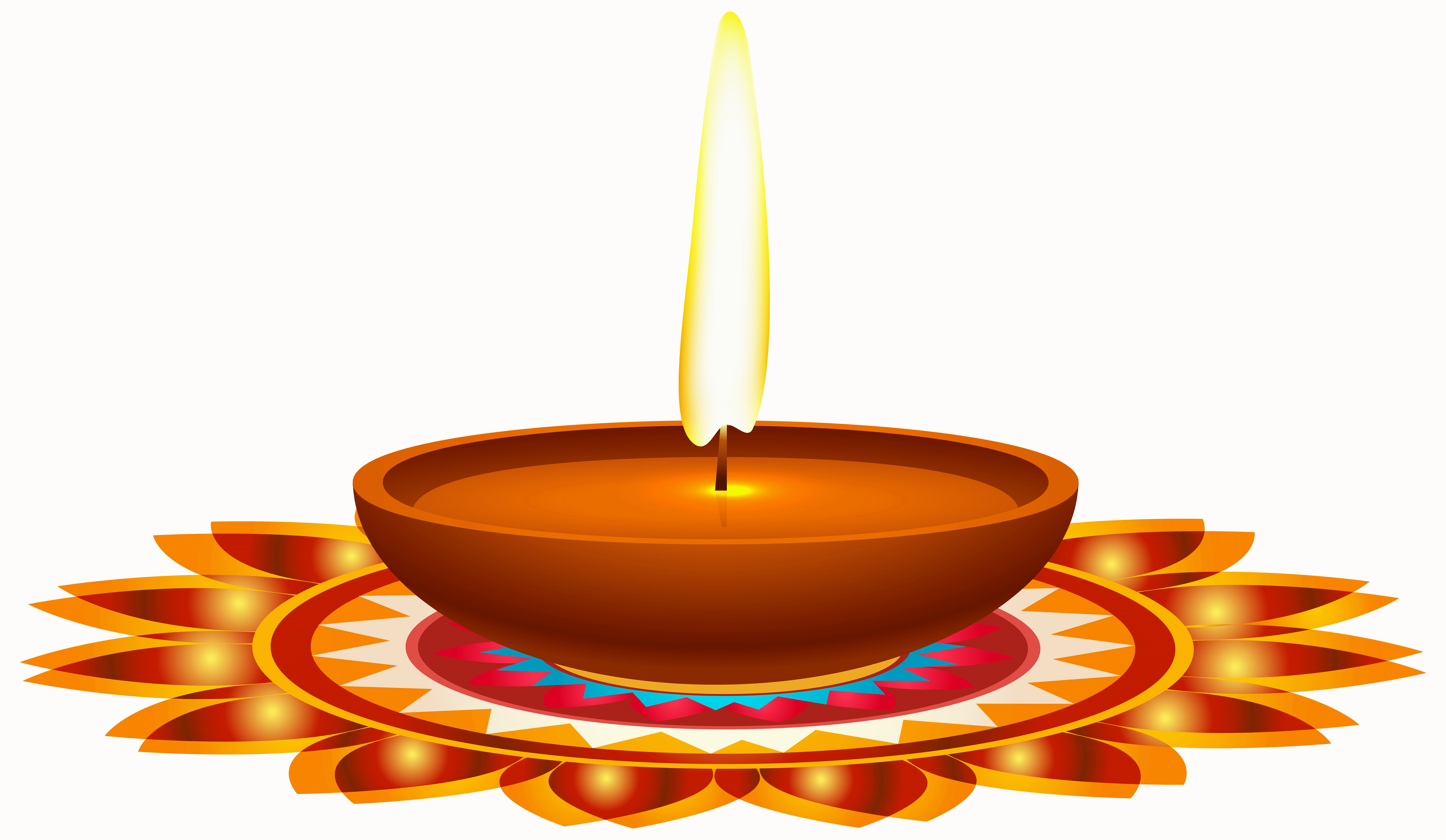 A Lit Candle On A Colorful Design