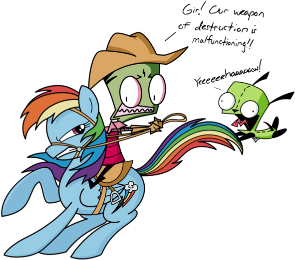 Cartoon Of A Horse With A Rainbow And A Lizard