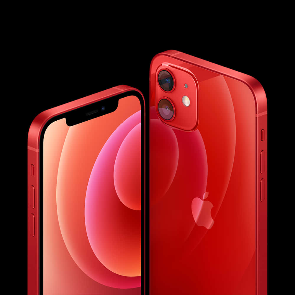 A Red Iphone With A Red Screen
