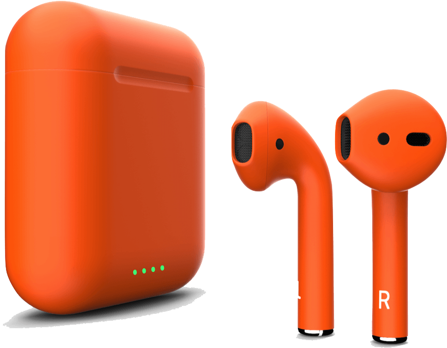 An Orange Case And Earbuds
