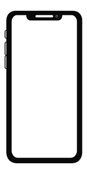 A Black Cell Phone With A White Screen