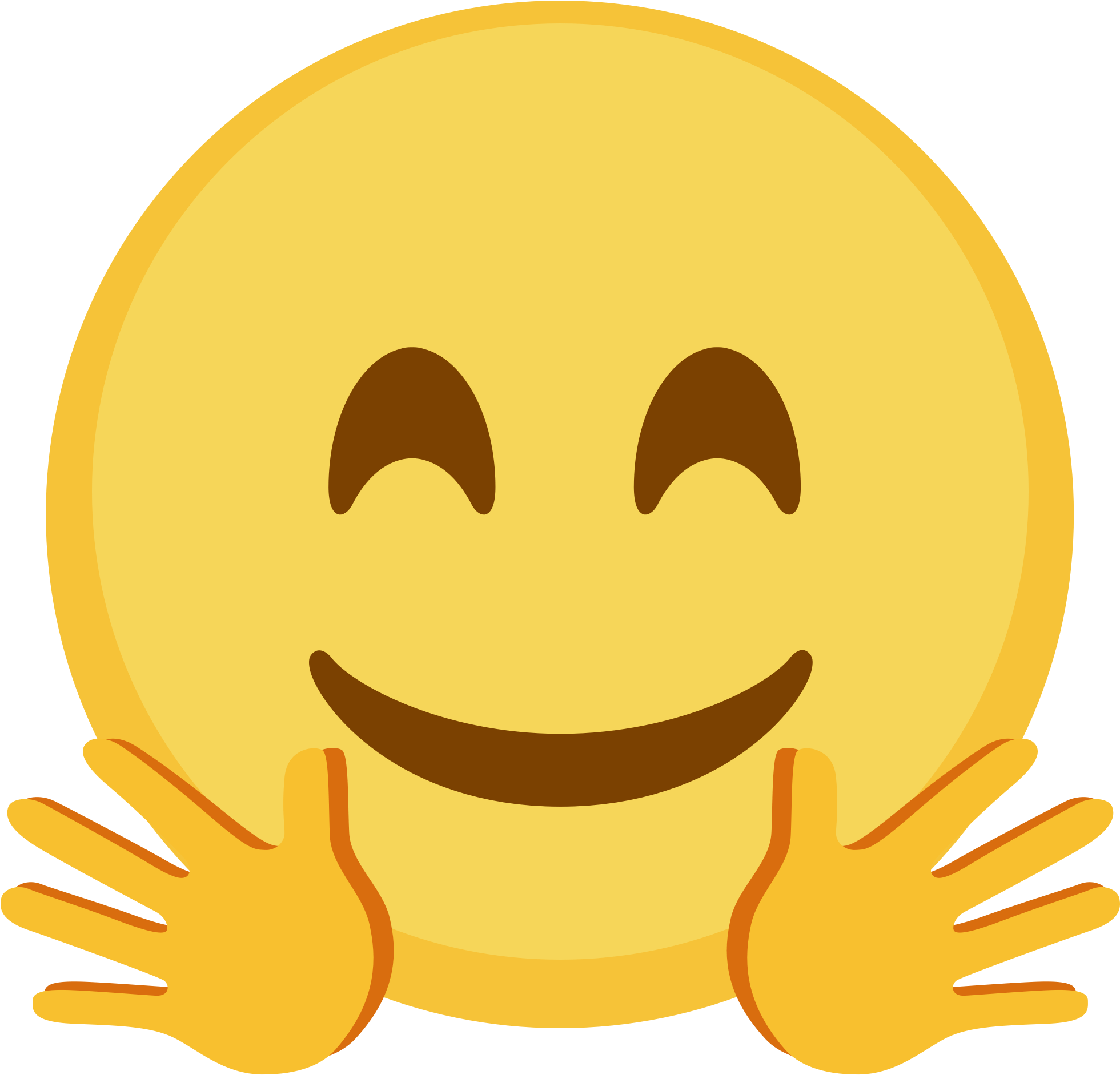 A Yellow Smiley Face With Hands