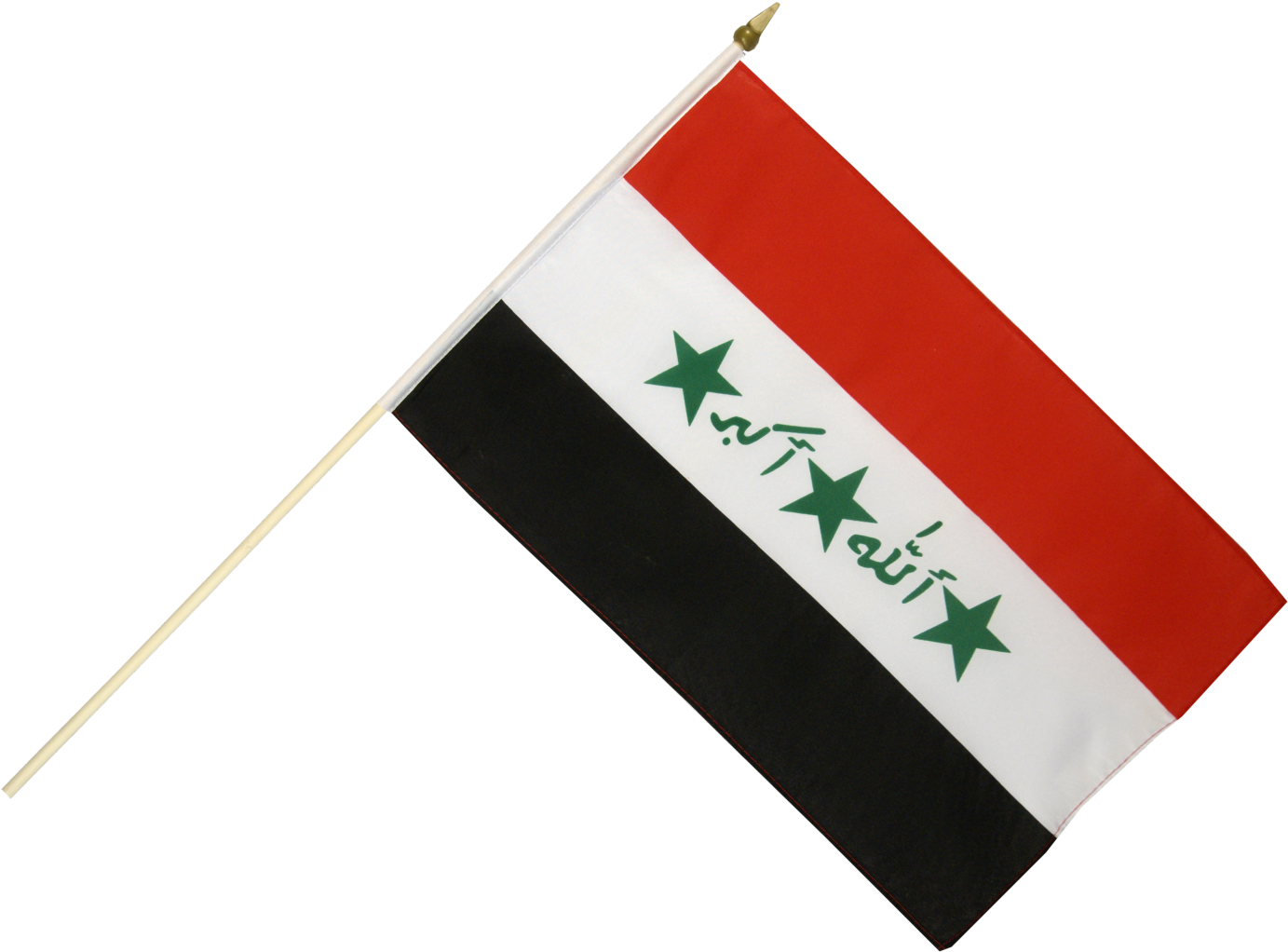 A Red White And Black Flag With Green Stars On It