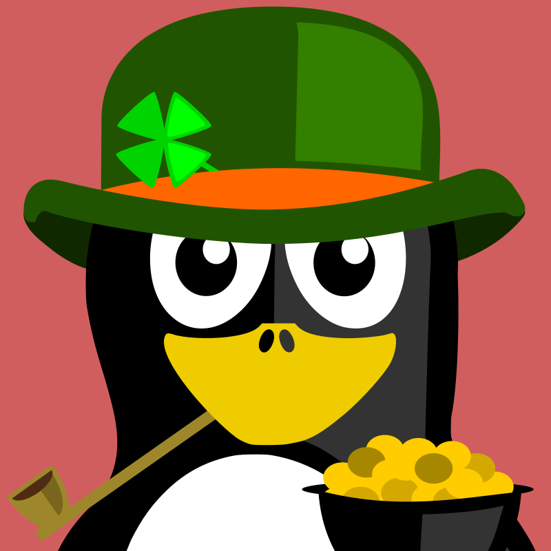 Cartoon Penguin Wearing A Hat And Smoking A Bowl Of Gold